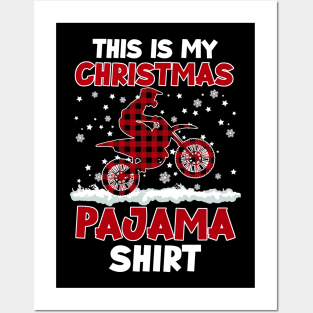 Buffalo Red Plaid Motocross Biker This Is My Christmas Pajama Posters and Art